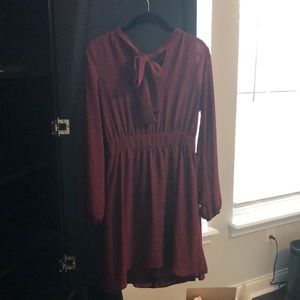 Red wine tied bow dress - Charlotte Russe
